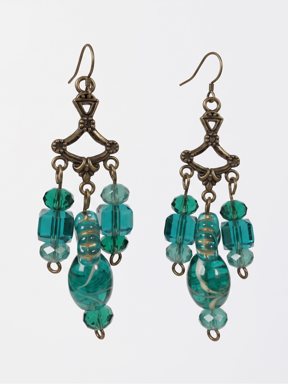 Turquoise Beaded Dangle Earrings - Women Jewelry